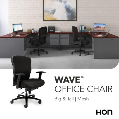 HON Wave Big and Tall Ergonomic Office Chair, Heavy Duty Desk Chair, Black
