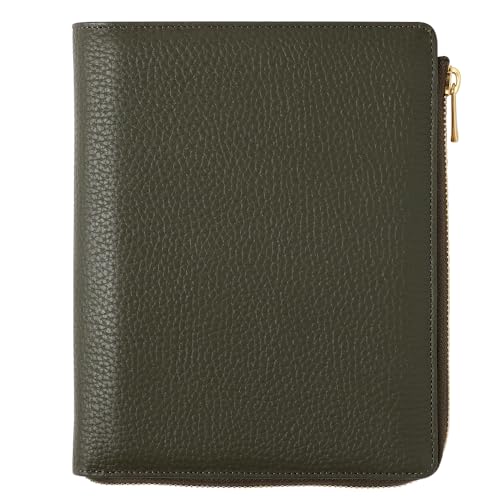 Quobadis Genuine Leather Notebook Cover [Bible Size/L Zip Cover] Timer 17 Tail Khaki QUOVADIS Timer17 qv936lz30kh