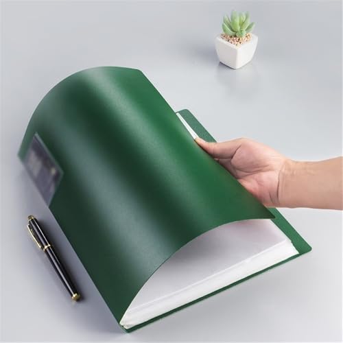 Filing Envelopes A4 Folder with Transparent Inserts 30 Page Data Book Multi-Layer Contract Document Organizer Plastic Folders(Brown)