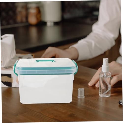 gklwVSlwv Storage Bins，Plastic Bins ，Capacity Transparent First Aid Box with Handles for Home and Emergency Use Multi Functional Medical