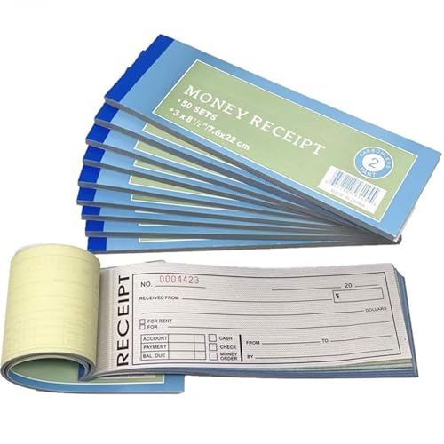 100 Pack lot of Carbonless Cash Money Rent Receipt Record Book 2 Part 50 Set Duplicate Copy Wholesale