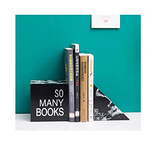 Bookends Geometric Bookends Wooden Book Ends Classic Light Luxury Book Stopper Suitable for Office and Home Furnishings Best Gift Book Ends (Color : Black)