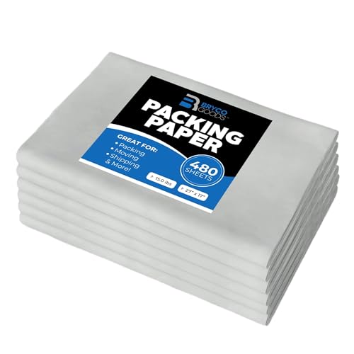 Packing Paper Sheets for Moving | 480 Sheets | 27" x 17" | 15lb | Made in USA | Newsprint Paper | Must Have in Your Moving Supplies