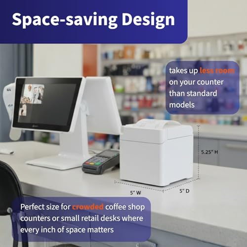 SNBC BTP-S80 Receipt Printer with Auto Cutter, 250 mm/s Printing POS Printer | Windows Driver and iOS/Android/Linux SDK | Everyday Business 80mm Thermal Receipt Printer (USB, Serial, Ethernet, White)