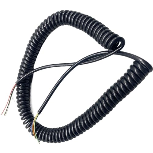 6 Core 20AWG 0.5mm2 Coiled Curly Mains Flex Cable Spring Wire