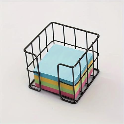Xuanqiu 3pcs Metal Note Holder Cube Desktop Organizer for Office Supplies