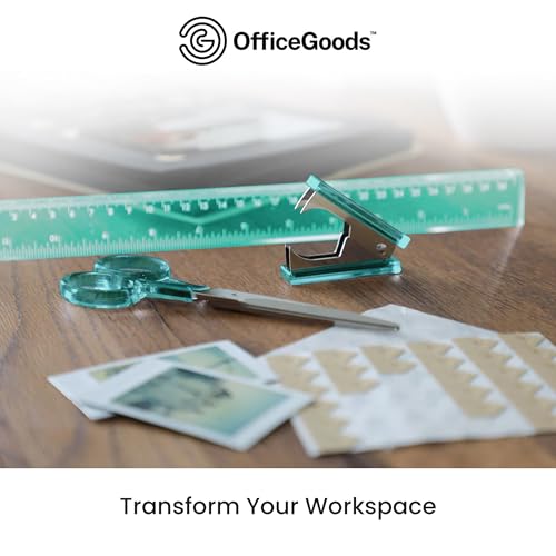OfficeGoods 3-Piece Acrylic Desk Set, Green with Silver Metal