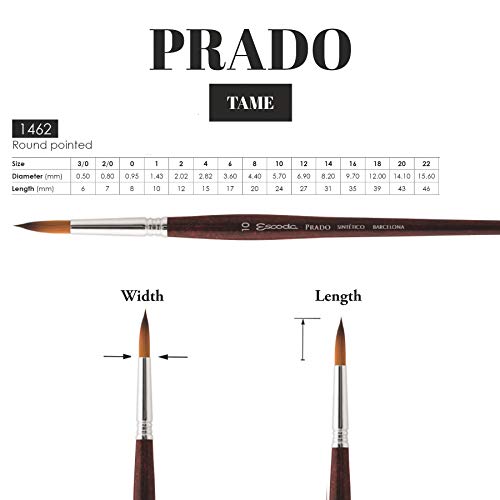 Escoda Prado Series Artist Watercolor & Acrylic Paint Brush, Round, Size 18