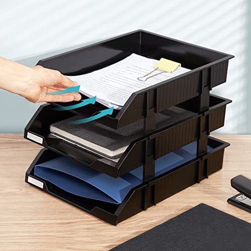 EliteBloom File Magazine Folder Holder File Holder File Tray Three-Layer Plastic File Box File Storage Rack File Basket Black File Rack Storage Box Office Organizer File Organizer (Color : 5) (3)
