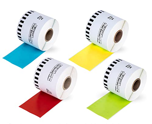 HouseLabels Compatible with Brother DK-2205, Color Combo, 2-4/9" x 100'