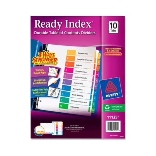 Avery 11135 Ready Index Tabs