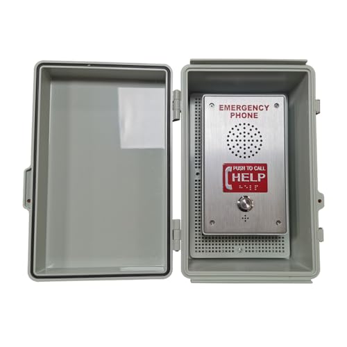 LeCall Emergency Phone Box/Outdoor Emergency Phone/Pool Phone/Emergency Dialer, Auto Dial 911 and Handsfree Talk, IP66 Water Proof, TEP331PB