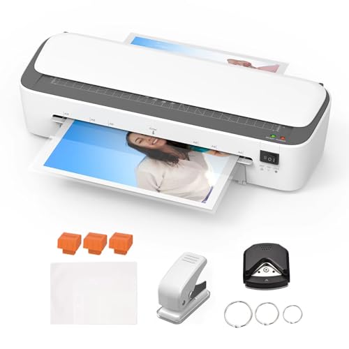 A4 Laminating Machine 9" Thermal Laminator Machine Desktop 6-IN-1 Multifunctional Hot and Cold Lamination for Home Office