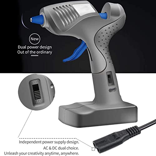 Cordless Hot Glue Gun, Fast Preheating Glue Gun Kit, w/ 3 Multipurpose Glue Sticks, Dual Power High Temp Melt Glue Gun Kit, for DIY Projects, Arts, Crafts, Quick Repairs and Home Decoration
