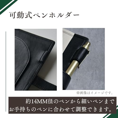 Raymay Fujii DP1410B Personal Organizer Da Vinci Oil Leather Pocket Size 0.6 inch (14 mm) Ring Genuine Leather Black