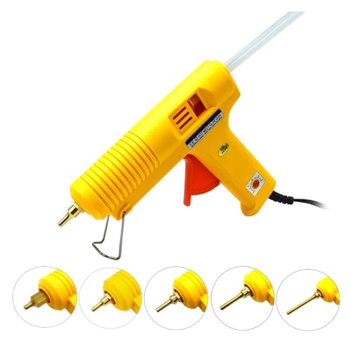 LIBODD Hot Glue Gun 150W Hot Melt Glue Gun with 10pcs 11mm*200mm White Sticks Smart Adjustable Temperature 5pcs Copper Nozzle for DIY Arts, Crafts and Quick Repairs