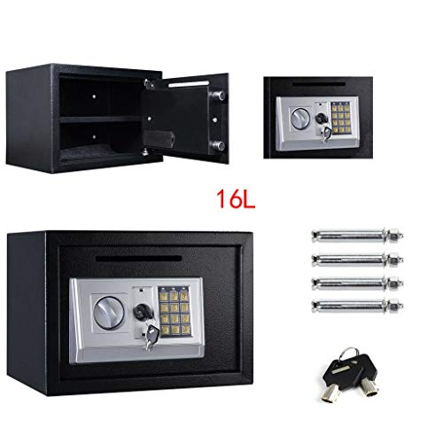 TBLOTYD Key Safe Wall Mounted Safe Box 16L Money Box Drop Slot Safes Collectbox, Electronic Home Safe Pin Code Password Keypad