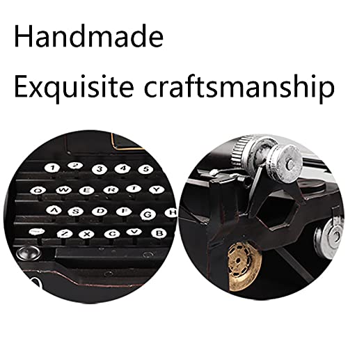 Retro Vintage Typewriter Model, Nostalgic Typewriter Model Retro Wrought Iron Desktop Decoration, for Home, Office, Bar Decoration 31 * 31 * 19CM
