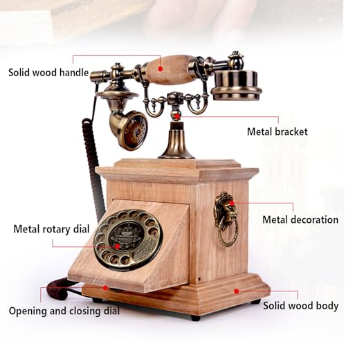 QUANGJN Retro Rotary Phones for Landline, Corded Desk Phone, Vintage Old Fashion Rotary Telephone with Classic Ringer & Redial Function for Home Office Cafe Bar Star Hotel Decor,Yellow