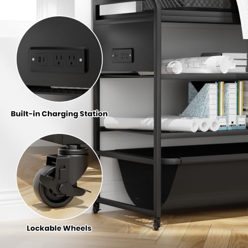 Wide Format Printer Stand, Mobile Plotter Workstation for Large Printers