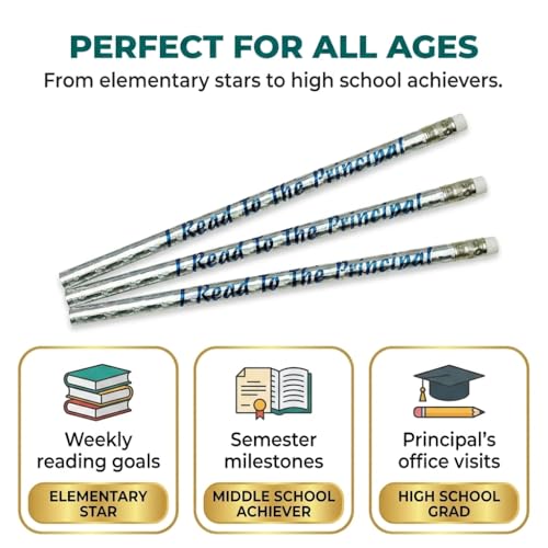 Anderson's, I Read to the Principal Pencils, Set of 100, School Pencils, Student Awards, Recognition