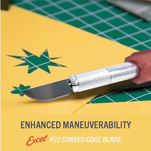 Excel Blades #22 100-Pack Curved Edge Blades, Precision-Ground Carbon Steel