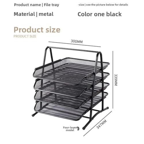 File Organizer Metal Four-Layer File Disk Office Supplies Wire Mesh Document Bar Multi-Layer Data Rack Desk
