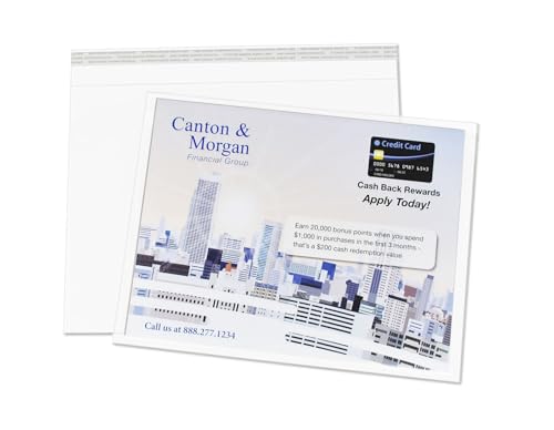 EnvyPak 9 x 12 Clear Booklet Envelopes, 4.5 Mil Heavy Duty Polypropylene, Peel & Reseal Adhesive, USPS Approved Materials, Crystal Clear Catalog Mailer, Fits 8.5 x 11 Inserts, Made in USA