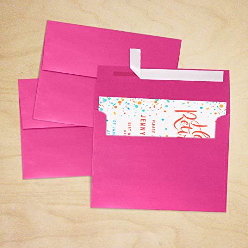 LUXPaper A7 Invitation Envelopes | Peel & Press | 5 1/4" x 7 1/4" | Azalea Metallic | 80lb. Text | 500 Qty