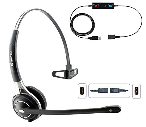 TruVoice HD-700 USB Premium Headset for The Office or Call Center – Works with All VoIP Phone Systems – Noise Canceling Microphone and HD Speakers