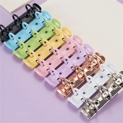Binder Rings Detachable Metal Spiral Rings Binder Clip DIY Diary A8 Paper Album(Purple2)