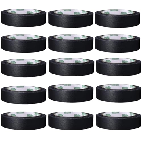 BookGuard 1 Inch Black Book Repair Cloth Tape 15 Yard Roll, Case of 15