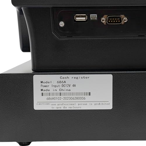 Dual Screen Cash Register, POS System with Thermal Printer & Cash Drawer