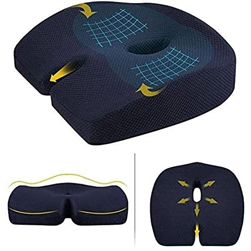 Feilx Comfort Seat Cushion - Memory Foam Firm Coccyx Pad - Tailbone, Sciatica, Lower Back Pain Relief - Contoured Posture Corrector for Car,Home,Office (Color : A)