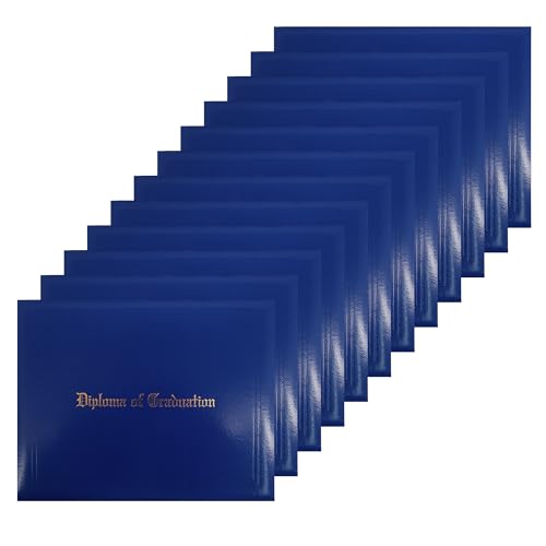 GraduationMall Imprinted Diploma Cover for Certificate 8.5''x 11'' Royal,12-Packs