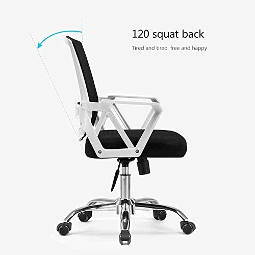 FZGGWYHL Office Gaming Home Computer Breathable Mesh Backrest Lift Swivel Conference Ergonomic Arm 360°Rotation Multifunctional Simple Modern Office Staff/Orange