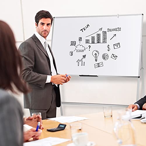 VIZ-PRO Easel Whiteboard, 60 x 36 Inches, Magnetic H-Stand Dry Erase Board