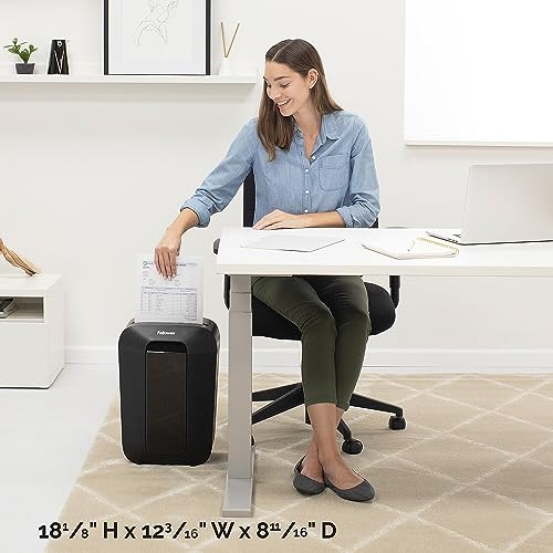 Fellowes Powershred LX70-DB 11 Sheet Cross-Cut Household Paper Shredder for Home Office