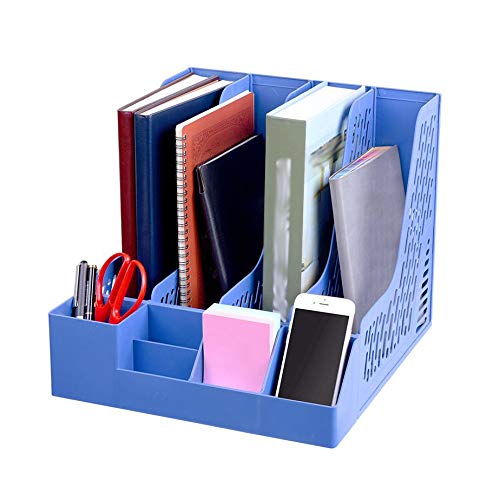 ONMYJFD 4 Sections Desktop File Rack Paper Book Hold Office Document Tray Organizer Box,