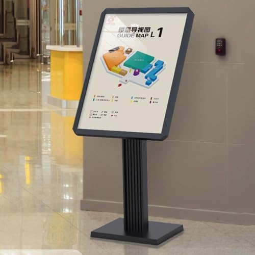 Heavy Duty Floor Standing Poster Sign Display Holder,Modern Shopping Malls Metal Banner Display Stand Outdoor Indoor Store Welcome Sign Stand,Windproof Advertising Display Stand Leaflet Holder