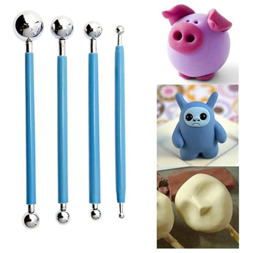 QVEZPRYX Clay Tools 9-piece Indentation Pen Stainless Steel Bead Ball Bar Ceramic Carving Combination Set