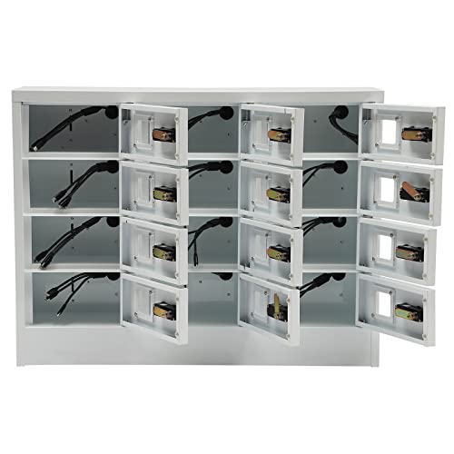 GSHIOIO 12-Slot Cell Phone Locker Charging Station Cold Rolled Steel Storage Station Lockers for Classroom with QC3.0 Fast Charging, Combination & Key Locks for Schools Office Gyms
