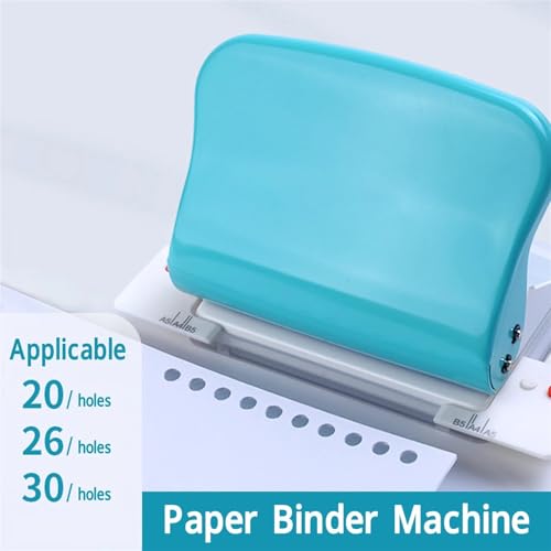 Binding Machine, Paper Binding Machine Handheld Portable Spiral Binder A4 A5 A6 A7 Coil Book Round Hole Puncher School Home Light Blue