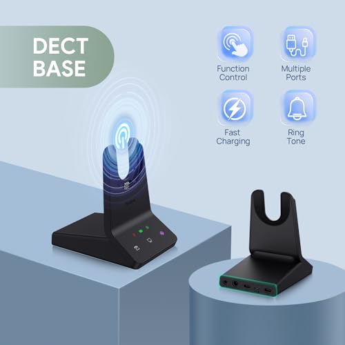 Yealink WH68 Duo Wireless Headset DECT and Bluetooth 606ft Range Hybrid ANC