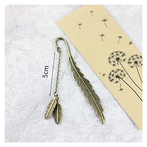 Bookmark Metal Bookmark with Chain Feather Bookmark Chinese Style Creative Gifts for Readers Classmates Friends 22 Styles Metal Bookmark (Color : 4) (11)