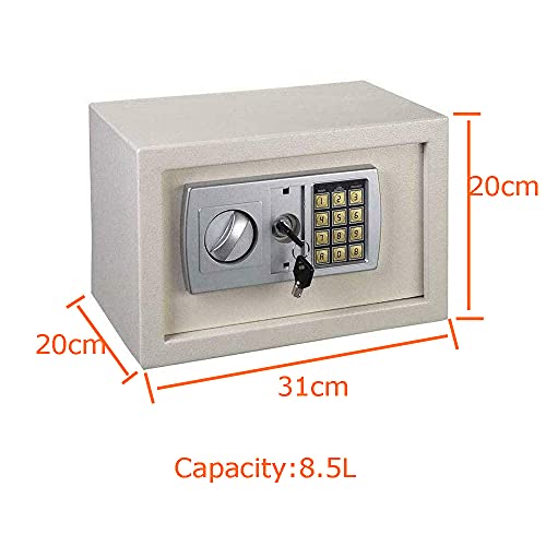 TBLOTYD Electronic Digital Safe Box Volume for Home Hotel Security with 2 Locking Bolts/Black/Black 16L ，Black-White 8.5L