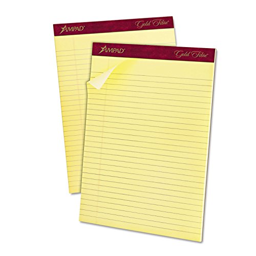 Ampad 20020 Perforated Pads, Wide Rule,50 Sht,8-1/2-Inch x11-3/4-Inch, Canary