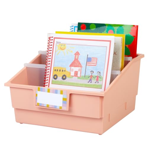 Really Good Stuff Picture Book Classroom Library Bins with Dividers, 6-Pack