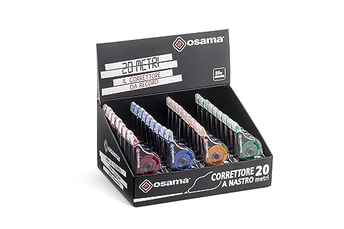 Osama - 36 Pieces, 20 Metres - Corrector Tape for School, Office and University Stationary - Useful Set for Stationery and School Stuff, Sliding and Covering, Multicolour