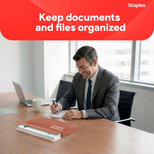 Staples Reinforced File Pockets, Letter Size, 3.5 In Expansion, 25/Pk